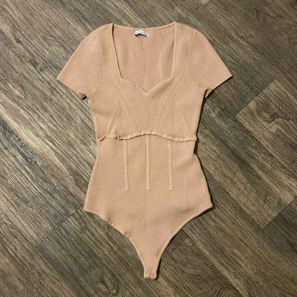 Tan knit bodysuit